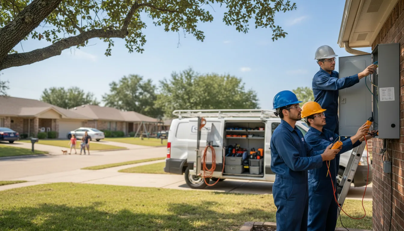 Certified electrician providing emergency electrical services in May, TX